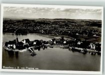 88142 W8992 Wasserburg Bodensee Foto AK Fliegeraufnahme