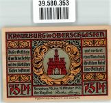 Kreuzburg O.S. Kluczbork Notgeldschein 75 Pfennig
