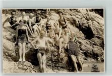 Lovrana Laurana Foto AK Ort handschriftlich Schwimmbad Strand