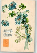 Chrysantheme Maiglöckchen Prägedruck