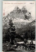 32040 Misurina 1907 Gebrauchsspuren Drei Zinnen Misurinasee
