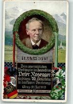 sign. Aßmann Portrait von Peter Rosegger zuseinem 70. Geburtstag Verlag des Vereines Südmark Karte Nr. 257 Schulvereinähnliche 1913 Künstlerkarte