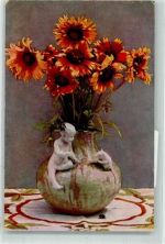 Sonnenblume Kind Maus BL Nr.4004-2 Blumenvase