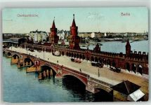 10115 O1020 Friedrichshain 1908 - Oberbaumbrücke Pferdewagen Turm