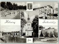Stockholm Foto AK Kirche Schwimmbad Hafen Södertalje