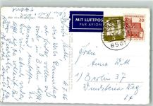 92275 W8459 Hirschbach , Oberpf - Mischfrankatur Luftpostmarke