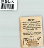 42651 W5650 Solingen Gebrauchsspuren Vignette Reklame Kaffee Hag Nr. 55 Wappen Anker Schwerter