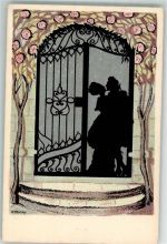 Frau Paar Scherenschnitt Verlag Vouga Nr.178 Philipp, F. Künstlerkarte