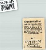 86558 W8899 Hohenwart , Paar Vignette Stadtwappen Kaffee Hag Nr. 27