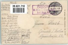 67490 Dettwiller Dettweiler 1915 Gebrauchsspuren Feldpost WK I Inf. Rgt. 99