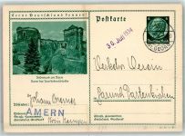 56626 W5470 Andernach 1934 Ganzsache Schloss