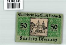 96476 W8634 Rodach b Coburg 1920 Notgeldschein 50 Pfennig