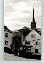 56332 W5401 Dieblich Foto AK Weinort Kirche Uhr Pavillon