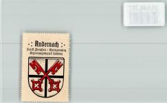 56626 W5470 Andernach Vignette Wappen Kreuz Schlüssel Rot Schwarz