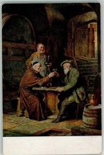 sign. Grüntzner Ed. v. Mönch Alte Freunde Nr. 188 E. A. Seemann Künstlerkarte
