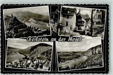 56814 W5591 Beilstein , Mosel Foto AK Alter Winkel Burg Metternich Weinstube Reben