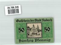 96476 W8634 Rodach b Coburg 1920 Notgeldschein 50 Pfennig
