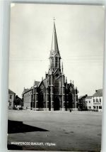 Fleurus 1983 Foto AK Kirche Wanfercée-Baulet vignette Nr. 137 Télé Star