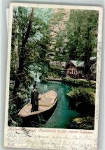 01855 O8361 Hinterhermsdorf 1903 Foto AK Bootstation an der oberen Schleuse