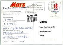 Mars Offizieller Sponsor der Olympischen Winterspiele 1992 Olympiade Werbe AK