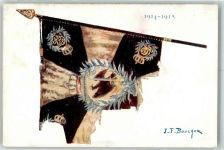 1914/15 J.F. Bouchor The 9th flag captured from the enemy WK I Gestickte Fahne
