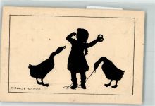 Schattenbilder Tierschutz-Verein Kind Brezel Gänse Krause-Carus, A.
