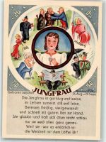 Jungfrau sign. C.H. Müller Sternzeichen Künstlerkarte