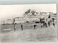 Peniscola Foto AK Schwimmbad Strand Burg