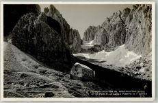 Langkofelhütte Foto AK Hüttenstempel