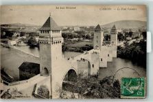 46000 Cahors 1908 - Le Pont Velentrè Briefmarke Bildseite