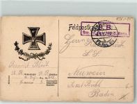 Feldpost WK I 75. Reserve-Division Eisernes Kreuz 1915