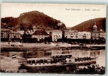 01814 O8320 Bad Schandau Foto AK Raddampfer Elb- Hotel Sächsische Schweiz