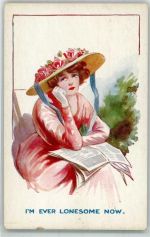 Zeitung Hutmode mit Rosen Buch lesen