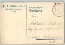 94419 W8386 Reisbach , Niederbay 1916 KEINE AK F.X.Silbereisen Geschäftskorrespondenz