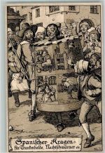 W8500 Nürnberg Mittelalter Spanischer Kragen Strafe Lithographie / Künstlerkarte