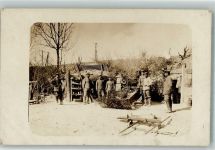 Gut getarnte deutsche Artilleriestellung Artillerie WK I Privatfoto AK
