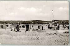 26465 W2941 Langeoog - Strand mit Strandkörben und bunten Wimpeln