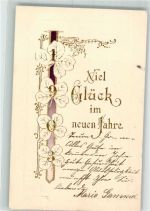 Neujahr 1903 Kleeblätter Jahreszahl 1902 Prägedruck