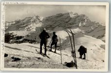 Skieurs a la monatgne Edition Perrochet-Matile Ski 1928 Foto AK