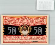 07937 O6570 Zeulenroda 1921 Notgeldschein 50 Pfennig Wolschendorf Linde