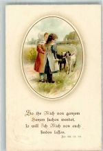Passepartout Kinder Fütterung Vers Religion Psalm Ziege 1931