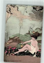 Frau Kescher Blumen Pariser Studie Serie 103 Nr.121 FKK KEINE AK