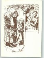 Knecht Ruprecht Kind Engel Puppen sign. Claudius Wilhelm Nikolaus Künstlerkarte