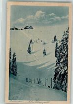 79677 W7869 Belchen im Schwarzwald Winter Verschneiter Hang unterhalb des Gasthaus Hotel Belchenhaus