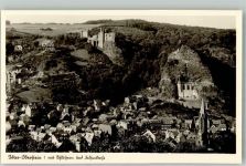 55743 W6580 Idar-Oberstein - Mit Schlössern u. Felsenkirche Foto Original aus Archiv eines Ansichtskartenverlags