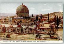 Jerusalem Künstlerkarte Oilette Tuck und Sons Nr. 7308 Omar Moschee