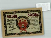 98527 O6000 Suhl Notgeldschein 50 Pfg. Gutschein