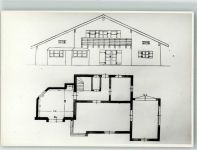 Hauspläne Zeichnung auf AK Architektur