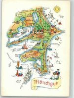 18586 O2331 Middelhagen , Rügen Foto AK Landkarte Mönchgut
