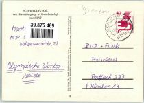 W8591 Schirnding Autos Wohnwagen Eisenbahn Statue Grenze Foto AK